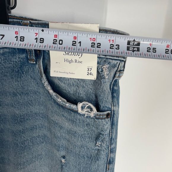 Abercrombie & Fitch 90's Skinny High Rise Jeans Distressed Plus 24 Long New - Picture 13 of 14